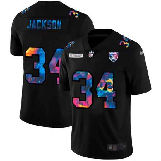 Las Vegas Raiders 34 Bo Jackson Men Nike Multi Color Black 2020 NFL Crucial Catch Vapor Untouchable Limited Jersey